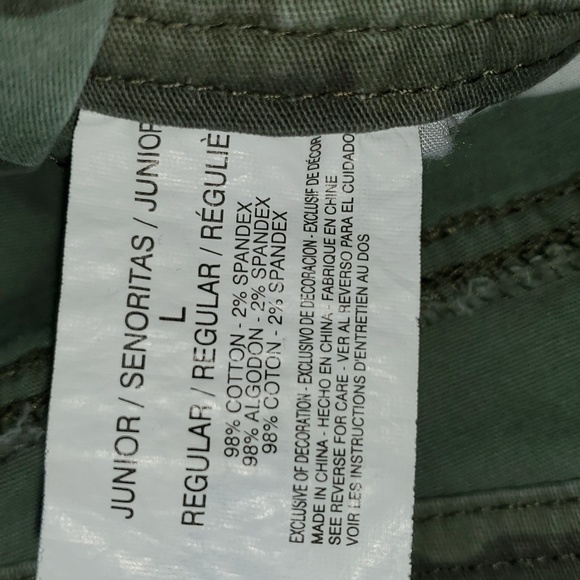 LEI CAMO DENIM SHORTALLS SHORTS OVERALLS BIBS JUNIOR LARGE women medium - Picture 12 of 13